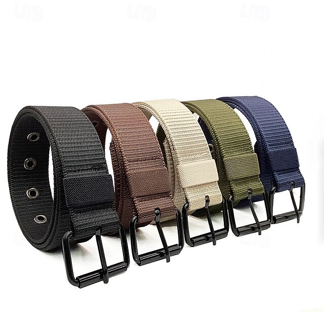 Men's Tactical Belt Waist Belt Black Blue Nylon Alloy Durable Adjustable Plain Outdoor Daily 9