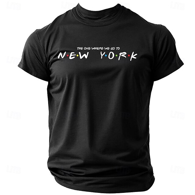 Men's Friends TV Show New York Graphic T-Shirt - 'The One Where We Go To New York' Short Sleeve Tee2