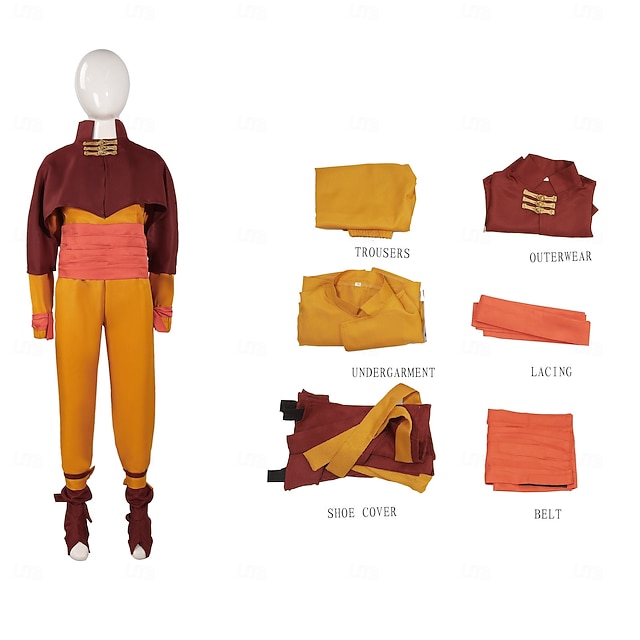  Avatar: L'ultimo dominatore dell'aria Arthur Aang Anime Costume Cosplay Abiti Abiti Cosplay Accessori Halloween Carnevale Costume Per Per uomo Ragazzi Bambini Adulti