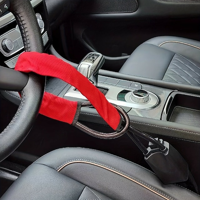  Bloqueo universal para volante y cinturón de seguridad - Dispositivo de seguridad antirrobo para autos con 3 llaves adecuado para la mayoría de los vehículos camiones SUV furgonetas