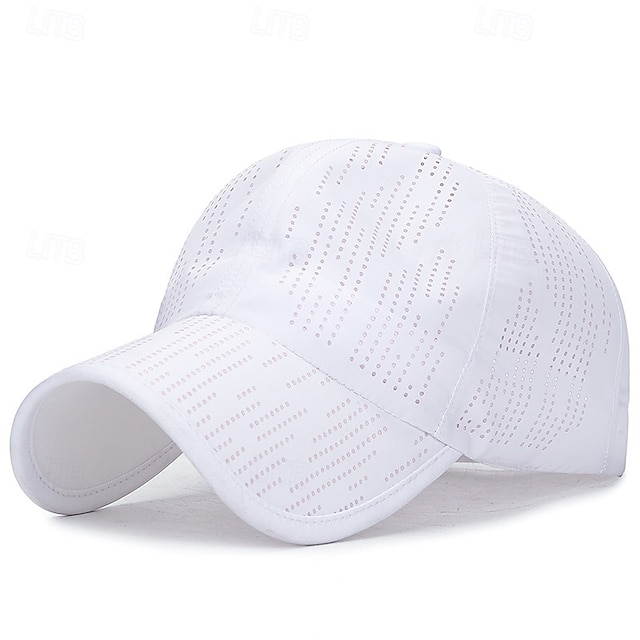  Men's Baseball Cap Sun Hat Visor Mesh Outdoor Sunscreen Breathable Solid Color Polyester Black White Blue for Fishing Beach Camping / Hiking / Caving