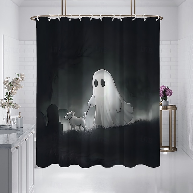  Dusjgardiner & Kroker Sølv Moderne polyester Vanntett