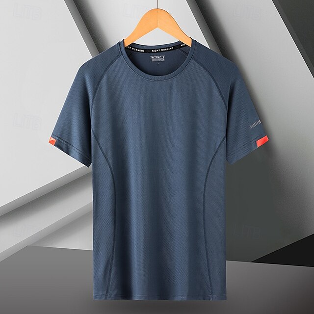  Hombre Camiseta Manga Corta Cuello Barco Camiseta Camiseta musculosa Camisa manga corta Al aire libre Secado rápido Rutina de ejercicio Suave Reductor del Sudor Poliéster Gris oscuro Negro Blanco
