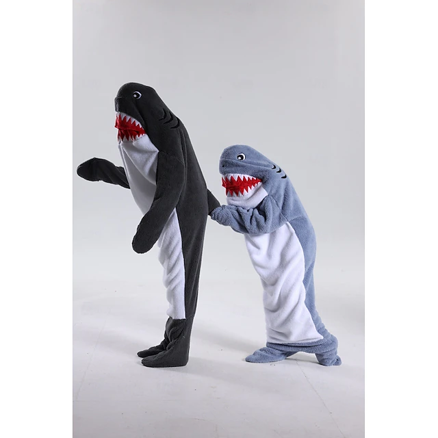 Kid's Adults' Animal Group Costume Onesie Costume Carnival Costume Shark Cartoon Dolphin Onesie Pajamas Kigurumi Pajamas Charm Funny Costume For Men and Women Boys and Girls Carnival Cartoon 40