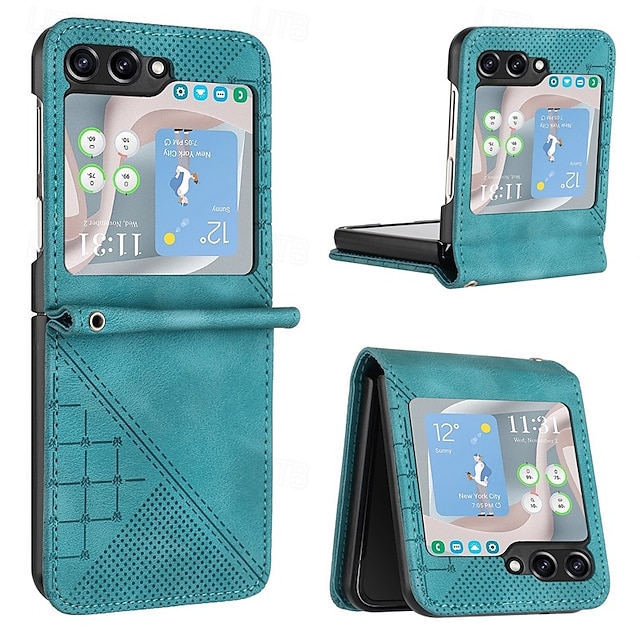  電話 ケース 用途 サムスンのギャラクシー Zフリップ6 Z Flip 5 Z Flip 4 Z Flip 3 フリップカバー 耐衝撃 幾何学模様 PC PUレザー