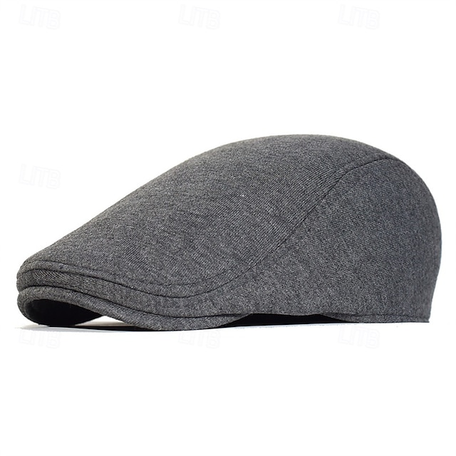  Per uomo Cappello basco Cappello Ascot Cappello da strillone Nero Blu marino Cotone Di tendenza Informale Strada Giornaliero Liscio Regolabile Crema solare Traspirante
