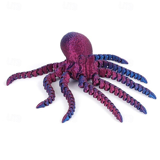 3D Printed Articulated Octopus - Lifelike Collectible Figurine ...