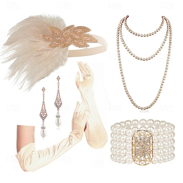  1920-as évek A nagy Gatsby Felszerelések Flapper fejpánt A nagy Gatsby Esküvői Vendég Gallér nélküli Jelmez Női Mindszentek napja Farsang Álarcos mulatság Parti Álarcos mulatság Esküvői fogadás
