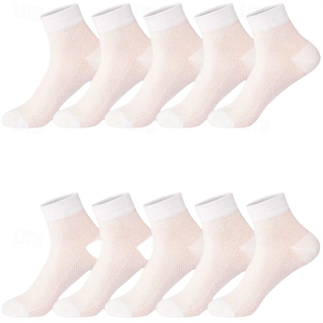  Pánské 5 párů Vícenásobné balení Ponožky Koşu Çorapları Ponožky pro běžné nošení Černá Bílá Barva Bez vzoru Sporty a outdoor Denní Dovolená Základní Střední Jaro Podzim Módní Na běžné nošení
