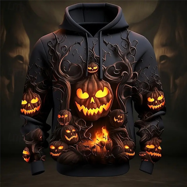  předvečer Všech svatých Dýně Kapuce Pullover Anime 3D Přední kapsa Grafika Pro Pro páry Pánské Dámské Dospělé předvečer Všech svatých Karneval Plesová maškaráda 3D tisk Párty Běžné / Denní