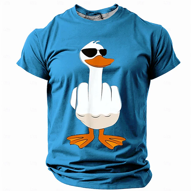 Men's Animal Funny T Shirt Short Sleeve T shirt 3D Print Crew Neck Shirt Retro Vintage Casual Street Style Street Sports Outdoor Casual Black Blue Orange Spring & Summer Clothing Apparel S M L XL 2XL 8