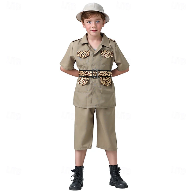 Career Costumes Explorer Scout Halloween Costume Safari Suit Carnival Costume Kid's Boys' Girls' Halloween Carnival World Book Day Educational Dress Up School Event Dress Up Easy Halloween Costumes 6