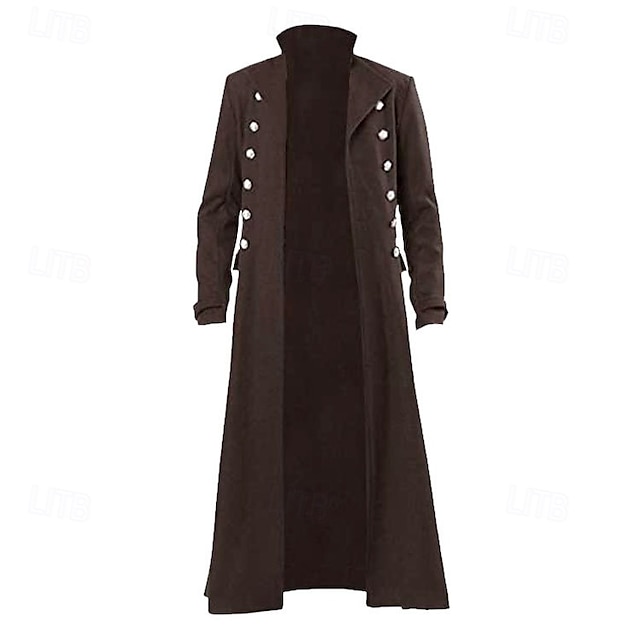  Retro Středověké Kabát Trenčkot Morový doktor Kněz Pevná barva Maškarní kostým Pánské Steampunk předvečer Všech svatých Karneval Plesová maškaráda Večírek Podium Dospělé Kabát
