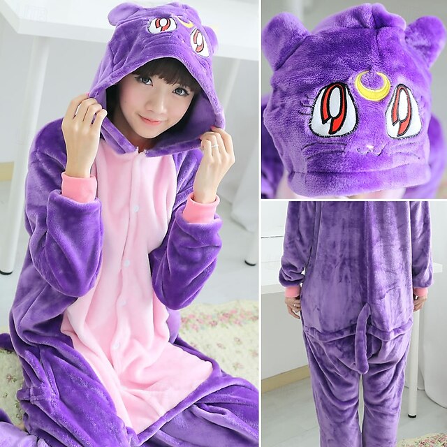 Adults' Animal Onesie Costume Cartoon Cat Onesie Pajamas Kigurumi Pajamas Charm Funny Costume For Men and Women Carnival Cartoon3