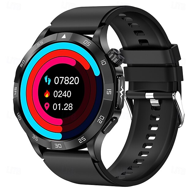  iMosi ET381 Smartklokke 1.43 tommers Smartklokke blåtann EKG + PPG Temperaturovervåking Skritteller Kompatibel med Android iOS Dame Herre Håndfri bruk Vanntett Mediakontroll IP 67 46mm urkasse