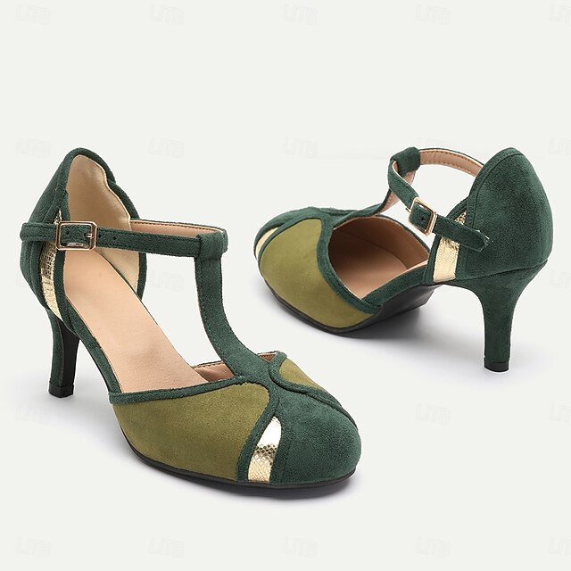 GREEN VINTAGE STRAP HEELS