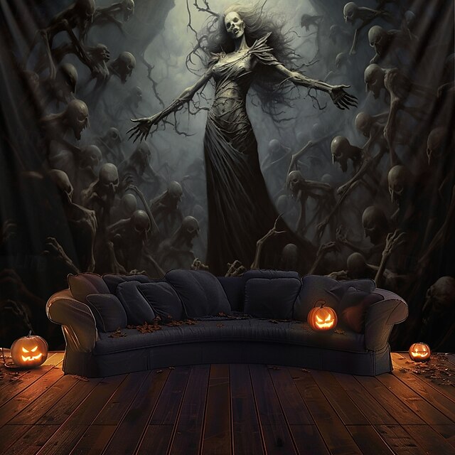 Halloween Decorations Skeletons Ghost Hanging Tapestry Wall Art Large Tapestry Mural Decor Photograph Backdrop Blanket Curtain Home Bedroom Living Room Decoration 7