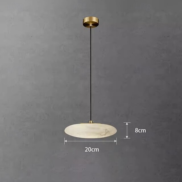  LED ペンダントライト 3色光源 20cm UFO 高光透過率ランプシェード 大理石石 シングルデザイン ミニマリストペンダントライト カフェ 寝室 110-240V