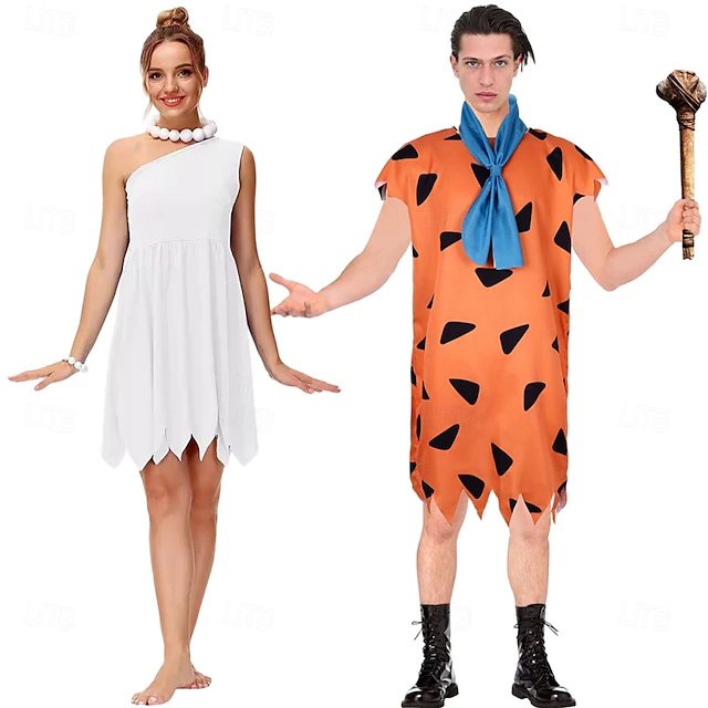 Winifred Wilma Halloween Costume Halloween Group Couples Costumes Flintstone Carnival Costume Funny Costume Adults' Men's Women's Halloween Carnival Masquerade Party / Evening Easy Halloween Costumes 8