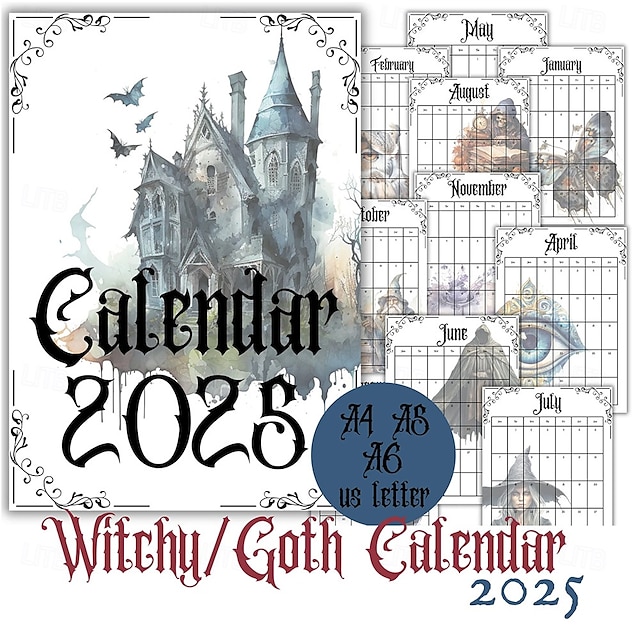 2025 Witchy Small Calendar To Print Starr Emmaline