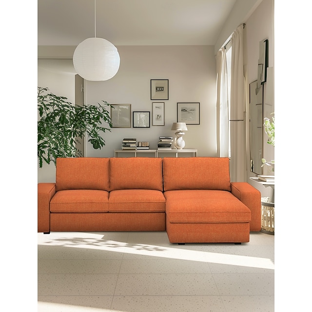  3 Zits 4 Zits Sofahoes L Vorm met Armleuningen Effen Kleur Gequilt Polyester Slipcovers