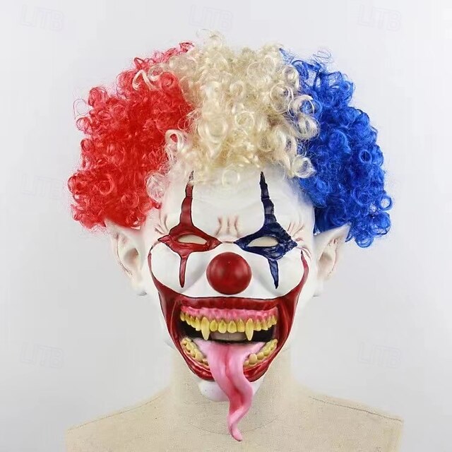Killer Clown Evil Clown Halloween Mask Halloween Props Carnival Mask Scary Costume Adults' Men's Women's Halloween Carnival Easy Halloween Costumes Dress Up 5