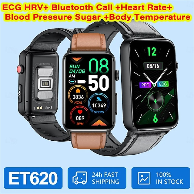  et620 שעון חכם 1.57 אינץ' ecghrv bluetooth שיחה דופק לחץ דם ניטור בריאות שעון ספורט צמיד ספורט