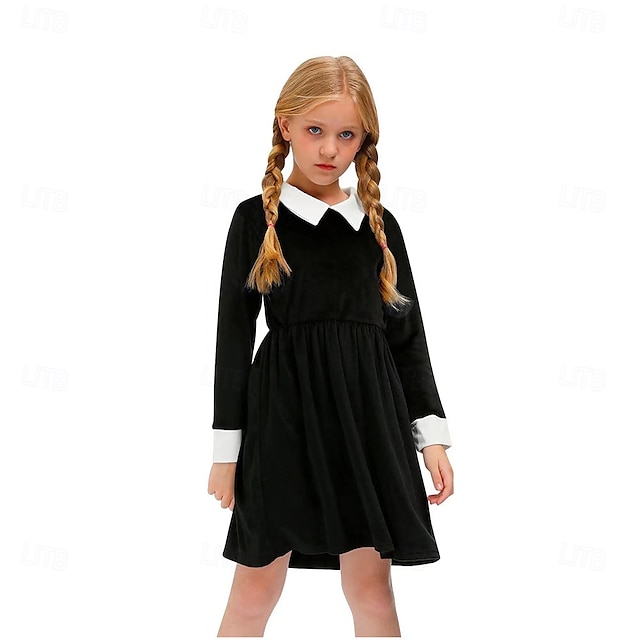  Miércoles Addams familia addams miércoles Vestidos Cosplay Cosplay de película for Chica Niños Mascarada Uso Diario