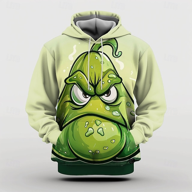  Homme Potiron Marrant Sweat à capuche Sweats à Capuche Sweat-shirt Sweat à capuche manche longue Sweat à capuche Col Ras du Cou Mode 3D effet Vert foncé Vert Automne Hiver Designer