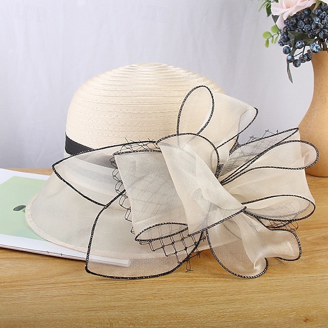  Hut für Frauen Organza Teeparty Hut Kirche Fascinator Kirche Hut Sonnenhut Drop Shipping