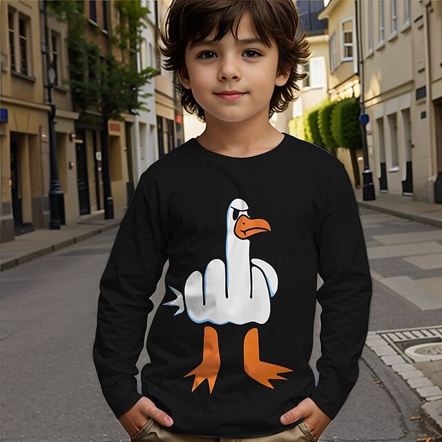 Boys' 3D Graphic Cartoon T shirt Tee Long Sleeve Spring Fall Fashion Basic Kids 4-12 Years Crew Neck Outdoor Casual Daily Regular Fit2