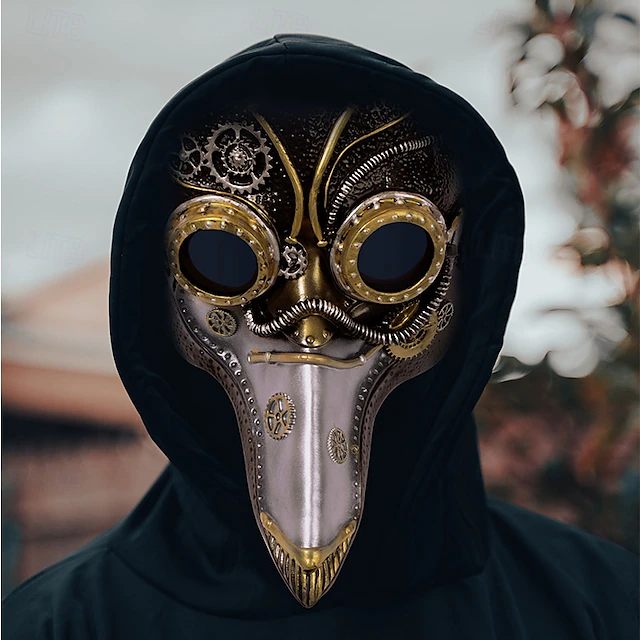 Plague Doctor Halloween Mask Costume Carnival Mask Scary Costume Adults' Men's Women's Halloween Carnival Easy Halloween Costumes Dress Up 10