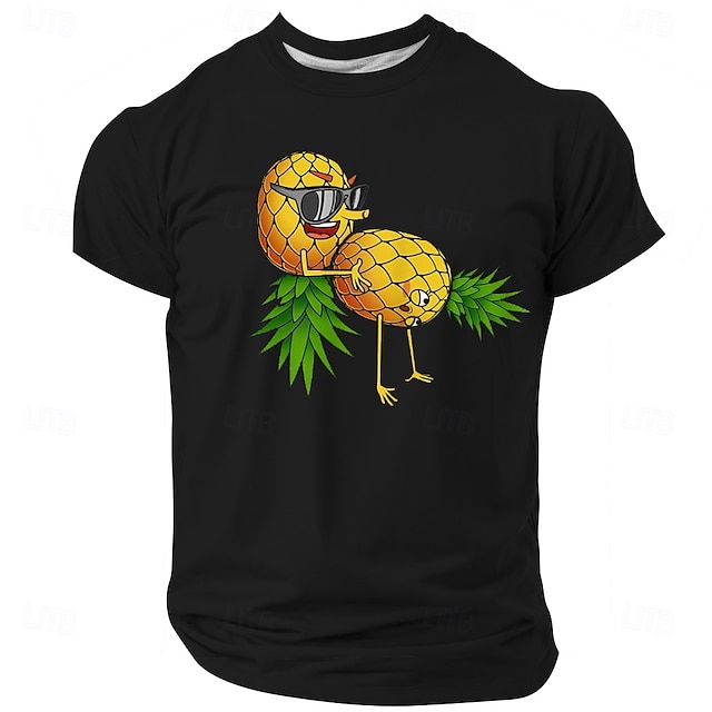  Pánské dospělácké vtipy ananas tričko krátký rukáv tričko 3D tisk crew neck košile abstraktní vtipné street sporty venkovní černá modrá fialová léto jaro oblečení apparel S M L XL XXL XXXL