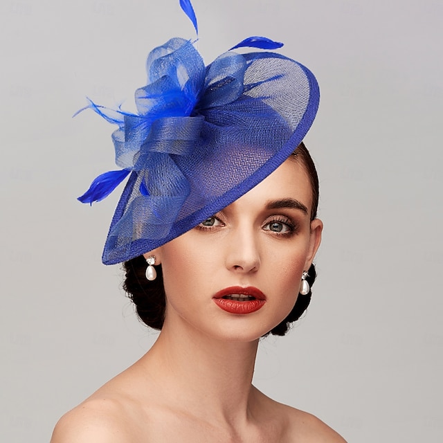 Fascinator Mit Federn In Silber & Babyblau – Mit Netz Für Hochzeiten, Pferderennen & Partys | Haarreif-Befestigung