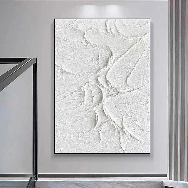  3d wit olieverfschilderij met de hand geschilderd olieverfschilderij met dikke textuur beige wit schilderij op canvas abstract getextureerd olieverfschilderij voor muurkunst schilderij voor woonkamer