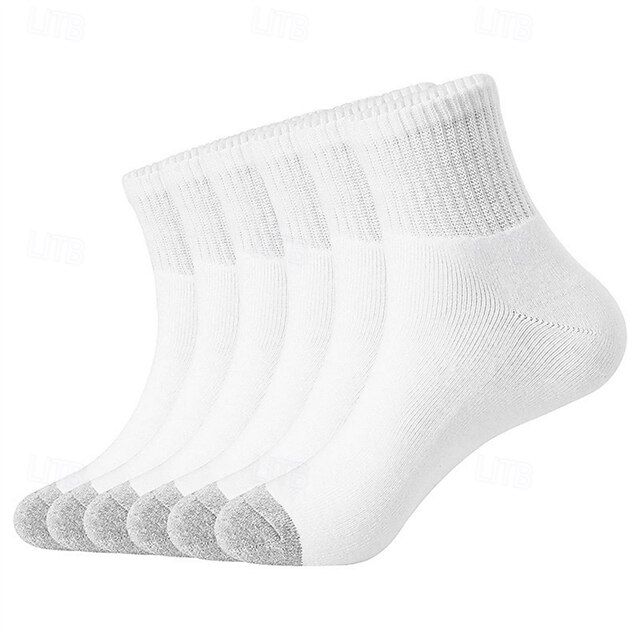  Pánské 6 párů Vícenásobné balení Ponožky Koşu Çorapları Ponožky pro běžné nošení Černá Bílá Barva Barevné bloky Sporty a outdoor Denní Dovolená Základní Střední Jaro Podzim Módní Na běžné nošení