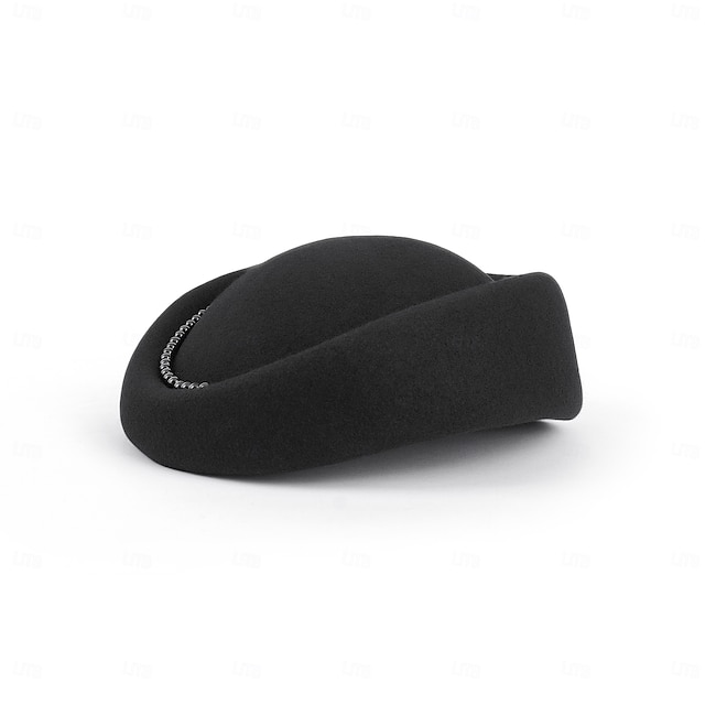 hatter 100% ull beret lue bryllup kveld fest elegant bryllup med faux perle cap hodeplagg hodeplagg