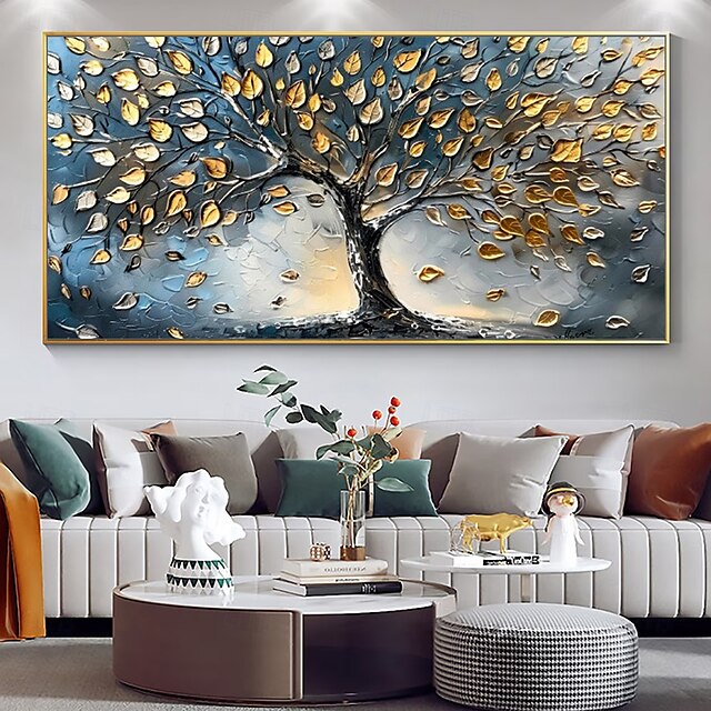  Mintura Handmade 3D Tree Texture Oil Paintings On Canvas Wall Art Decoration Modern Abstract Landscape Picture For Home Decor Rolled Frameless Unstretched Painting