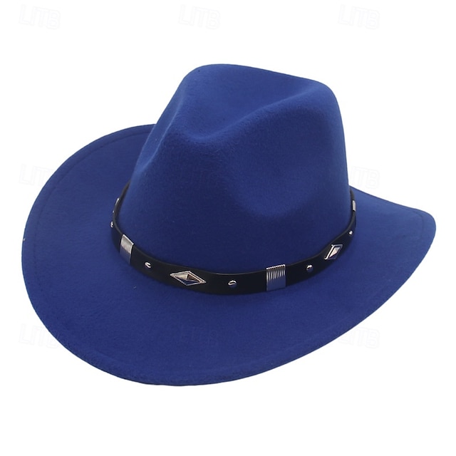  cowboyhatt för kvinnor män westernhatt halm strandsol sombrero cowgirlhatt