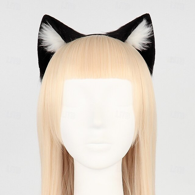  donne ragazze lolita peluche ornamenti per capelli orecchie di gatto animale fascia festa di carnevale cerchietti per capelli anime lupo orecchio cosplay oggetti di scena fantasiosi