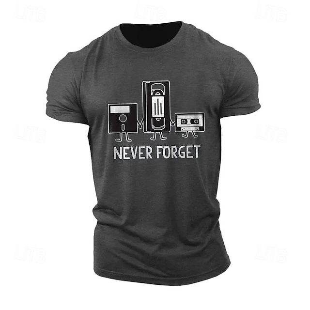 Men's Short Sleeve Graphic T-Shirt - Never Forget Retro Tech Media Nostalgia Design 5