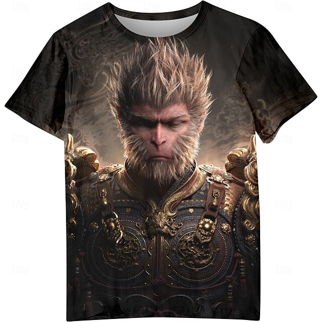  Czarny Mit: Wukong Król Małp Koszulkowy Anime 3D Graficzny Na Dla par Męskie Damskie Dla dorosłych Bal maskowy Druk 3D Codzienne