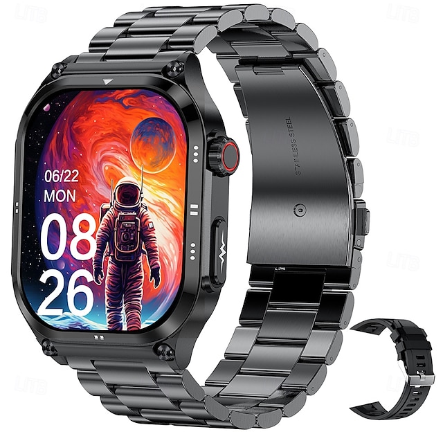  iMosi ET281 Reloj inteligente 2.04 pulgada Smartwatch Reloj elegante Bluetooth ECG + PPG Monitoreo de temperatura Podómetro Compatible con Android iOS Mujer Hombre Larga espera Llamadas con Manos