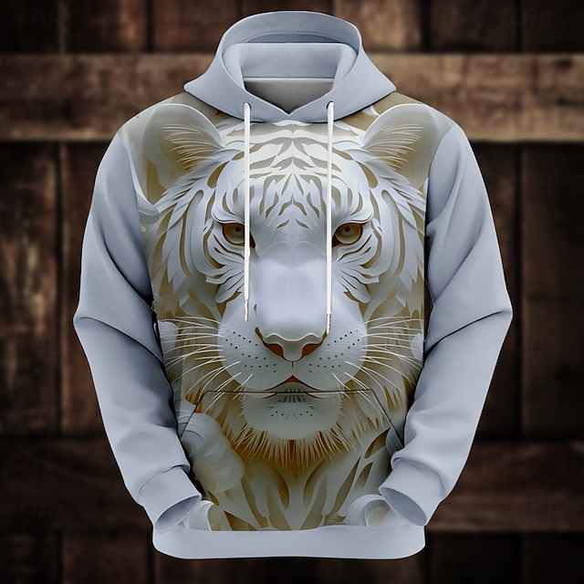  Hombre Animal Gracioso Sudadera Sudaderas Moda Fresco Manga Larga Con Capucha Vacaciones Fiesta Blanco Amarillo Bolsillo Impresión 3D Otoño Invierno Diseñador