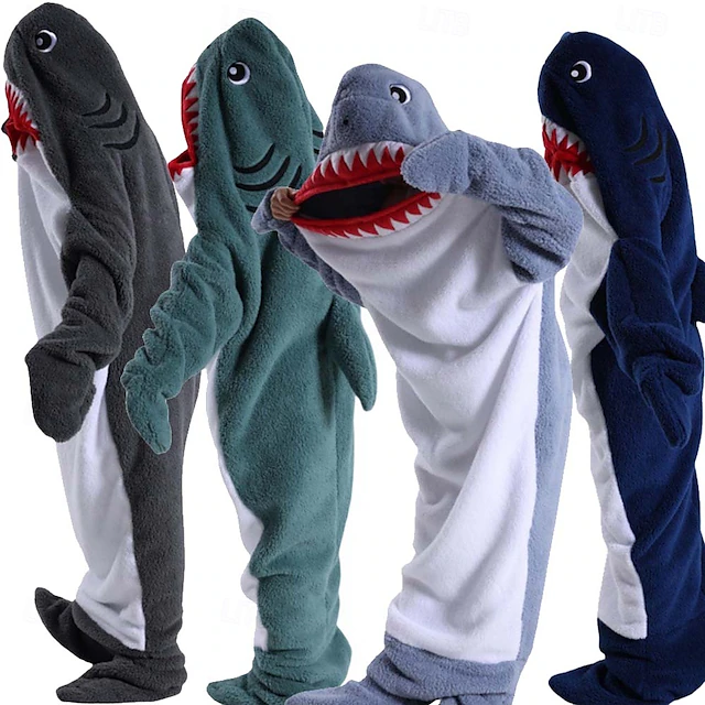 Couples Shark Halloween Group Family Costumes Sleeping Bag Kid's Adults' Unisex Funny Costume Party Home Wear Halloween Carnival Easy Halloween Costumes 13