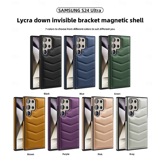  teléfono Funda Para Samsung galaxia S24 Ultra Plus S23 Ultra Plus S22 Plus Ultra S25 Ultra Funda Trasera con Soporte Soporte de carga inalámbrica Ranura para tarjetas Retro TPU Cuero de PU