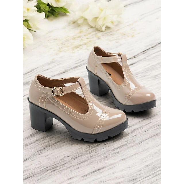 Women's Vintage T-Strap Chunky Heel Shoes - Elegant and Versatile Footwear for Office, Parties, and Everyday Wear 7