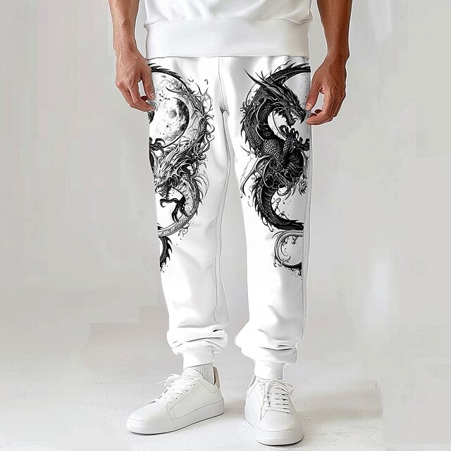 Men's Sweatpants Joggers 3D Print Skull Full Length Party Daily Casual White Micro-elastic4