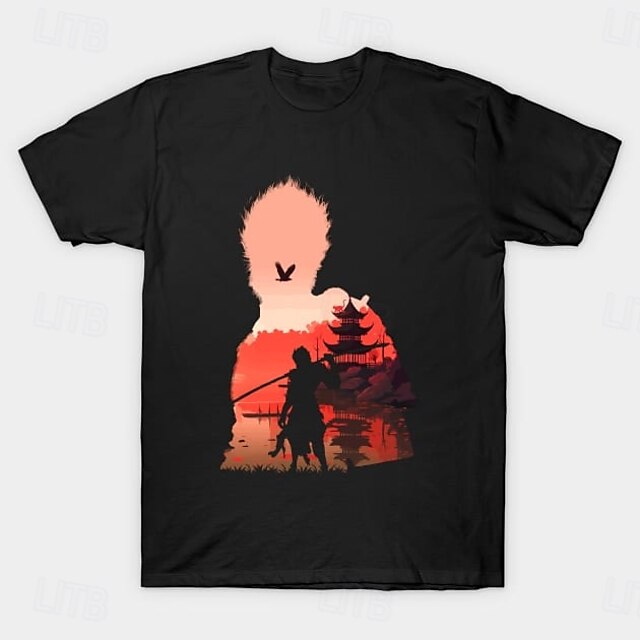  Mitul Negru: Wukong Regele maimuta Tricou Anime Grafică Pentru Pentru cupluri Bărbați Pentru femei Adulți Mascaradă Ștanțare la cald Casul / Zilnic