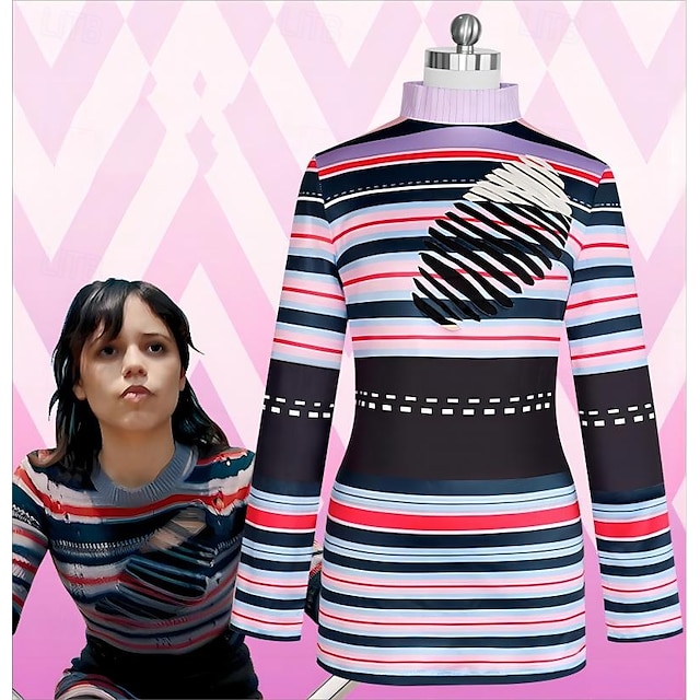 Beetlejuice Film dell'orrore del 2023 Cosplay Vestito T-shirt Costume Cosplay Cosplay di film for Per donna Adulti Carnevale Abbigliamento Quotidiano
